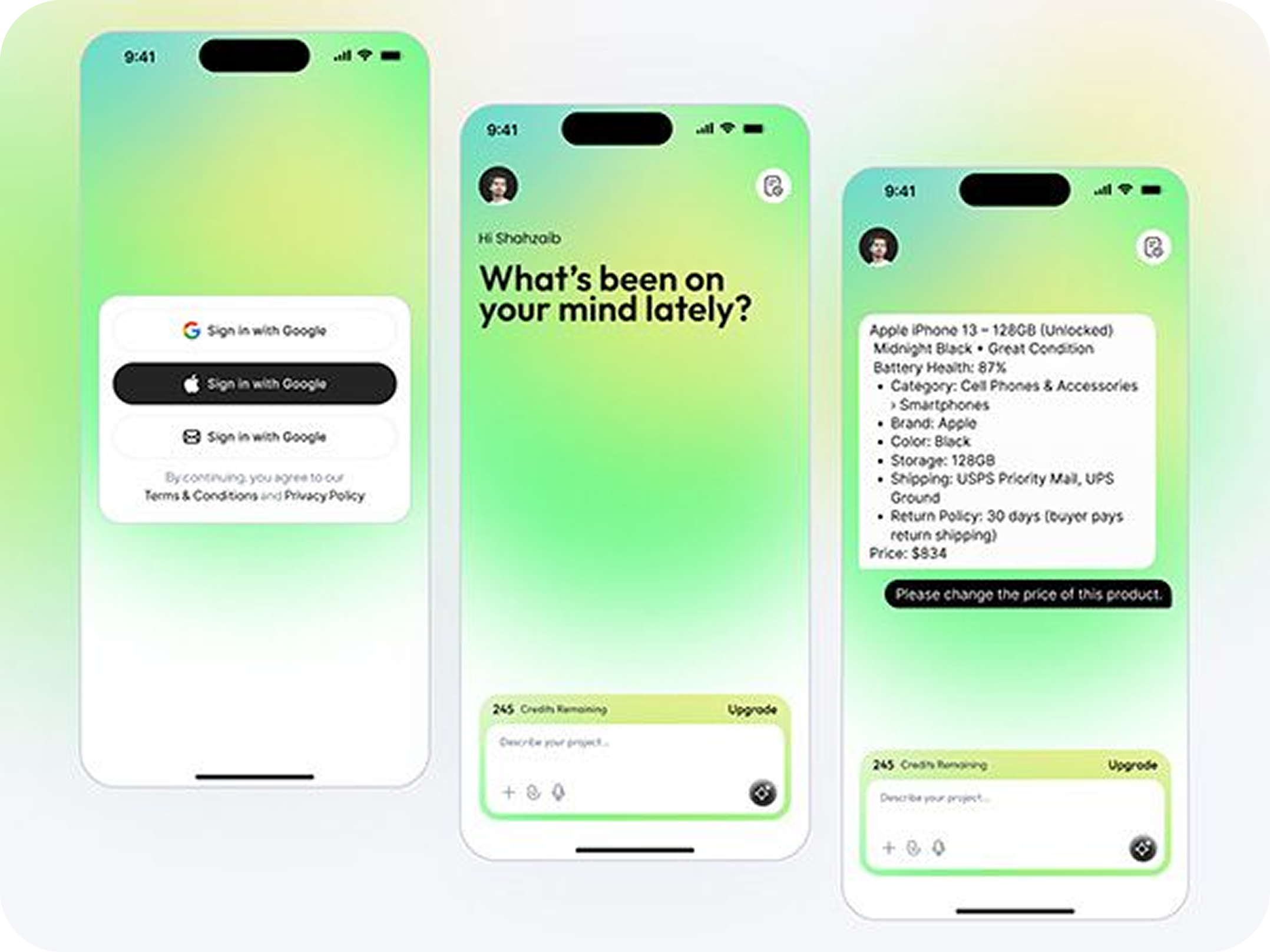 AI chatbot interface